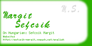 margit sefcsik business card